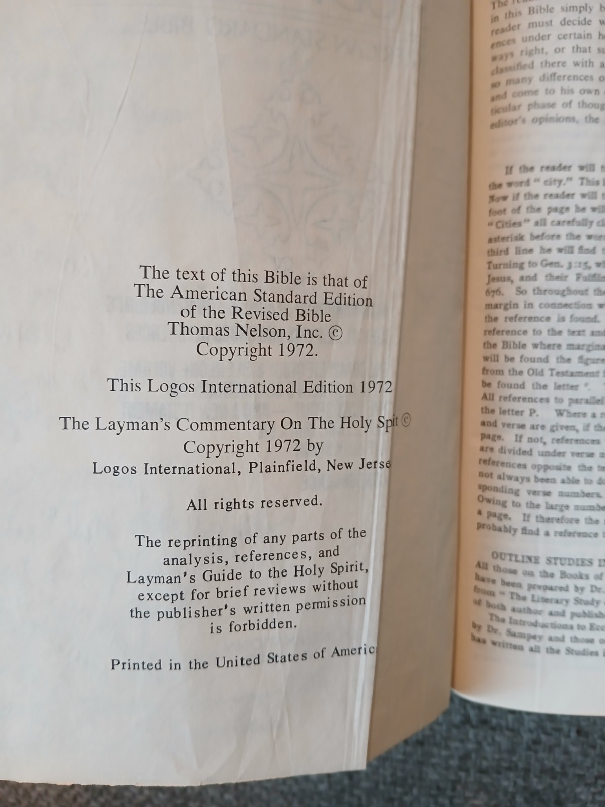 The Logos Complete Study Bible American Standard Version 1972 Leather Pre-owned