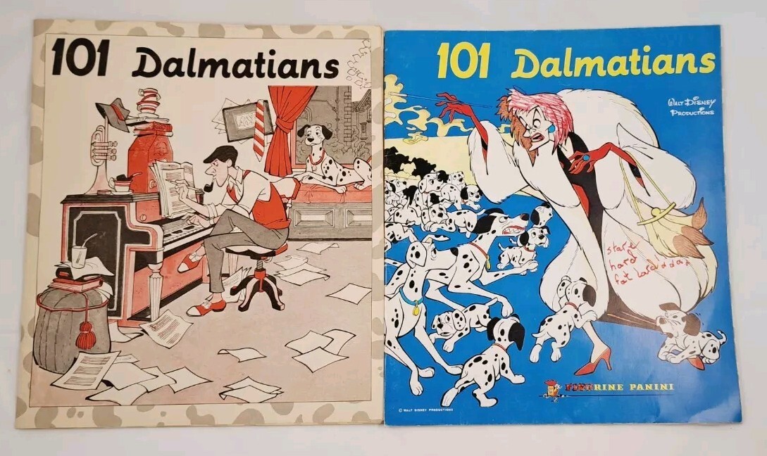 Vintage Walt Disney 101 Dalmatians Panini Sticker Book Lot Of 2 Booklets