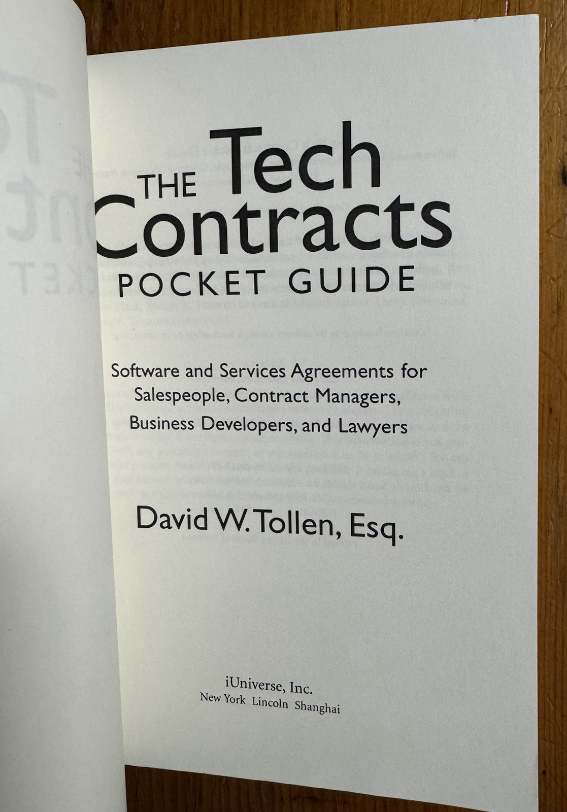 The Tech Contracts Pocket Guide — Software and Services Agreements Book