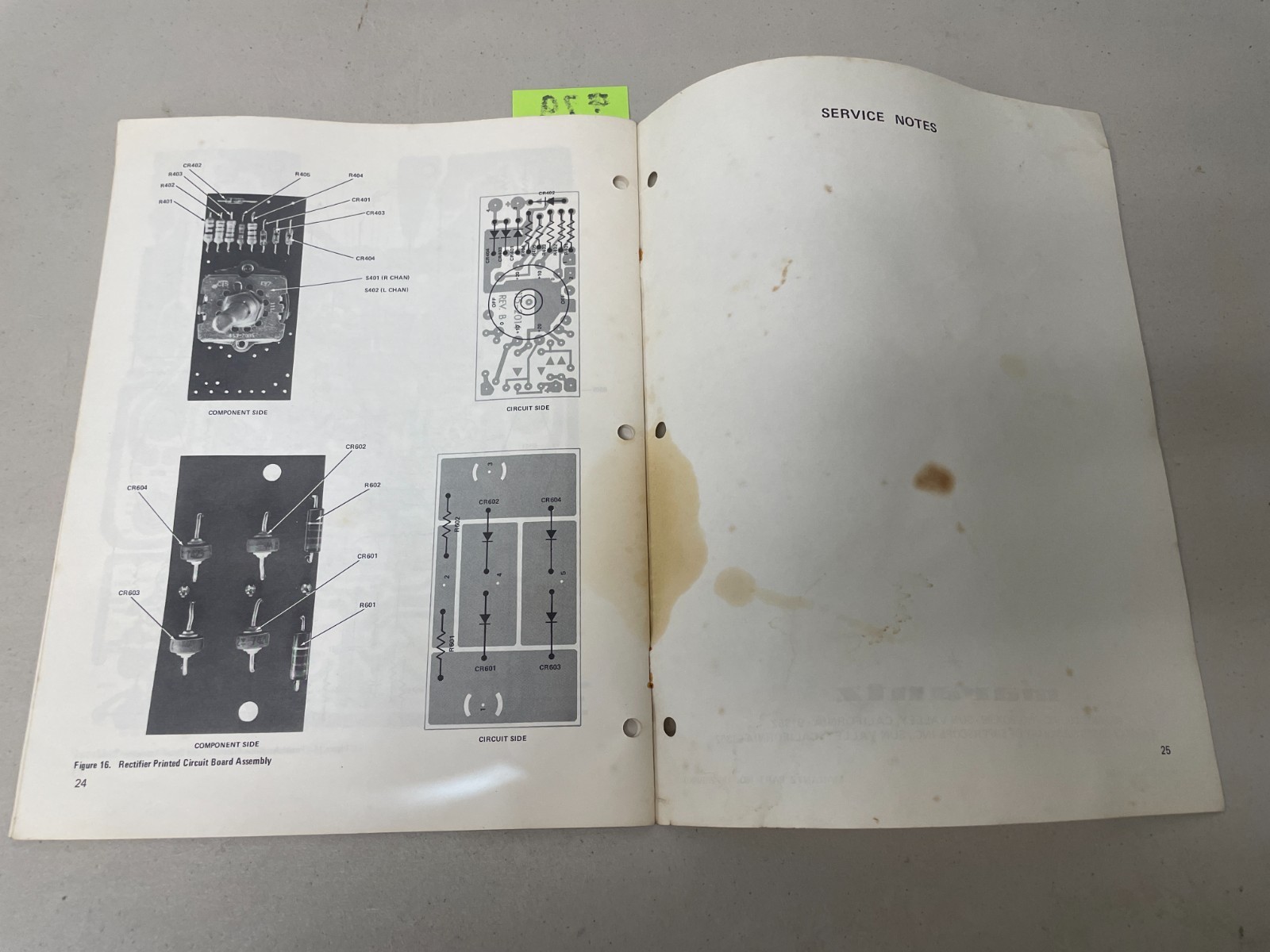 Marantz Model 250M Stereo Power Amplifier Service Manual. Vintage original.