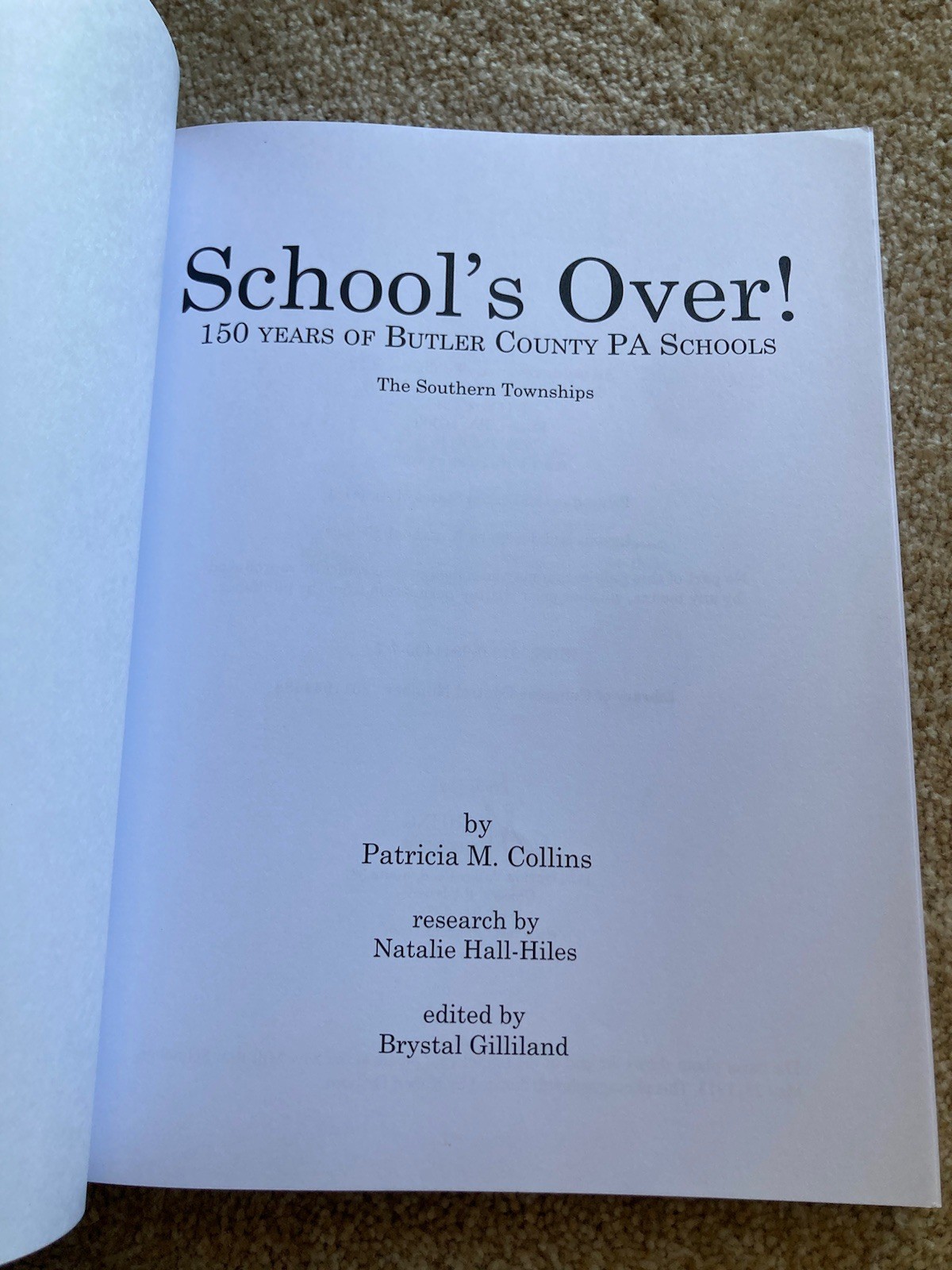 School’s Out! Butler County, Pennsylvania History – Collins Paperback OOP Rare!