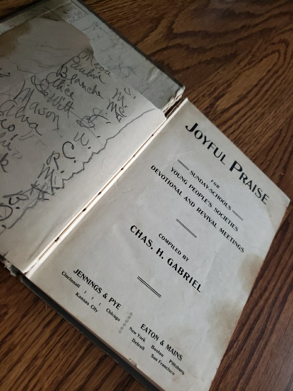 Joyful Praise For Sunday School – Chas. H. Gabriel Hardcover Book Early 1900s