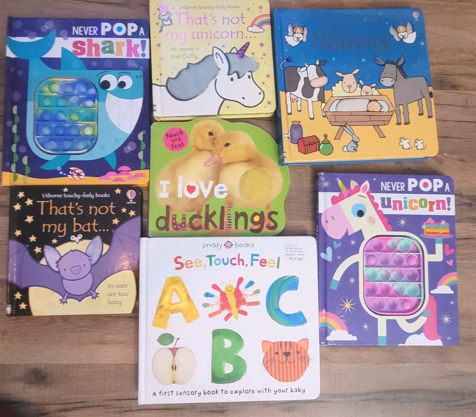 Lot Of 7 Touch & Feel Board Books: Never Pop, That’s Not My, Touchy Feely