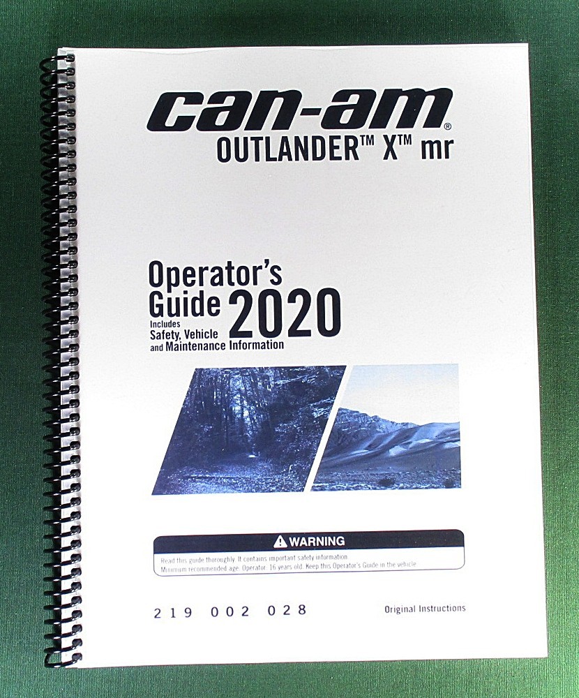 2020 Can-Am Outlander 570 X MR Owner’s Manual: 212 Pages & Protective Covers!