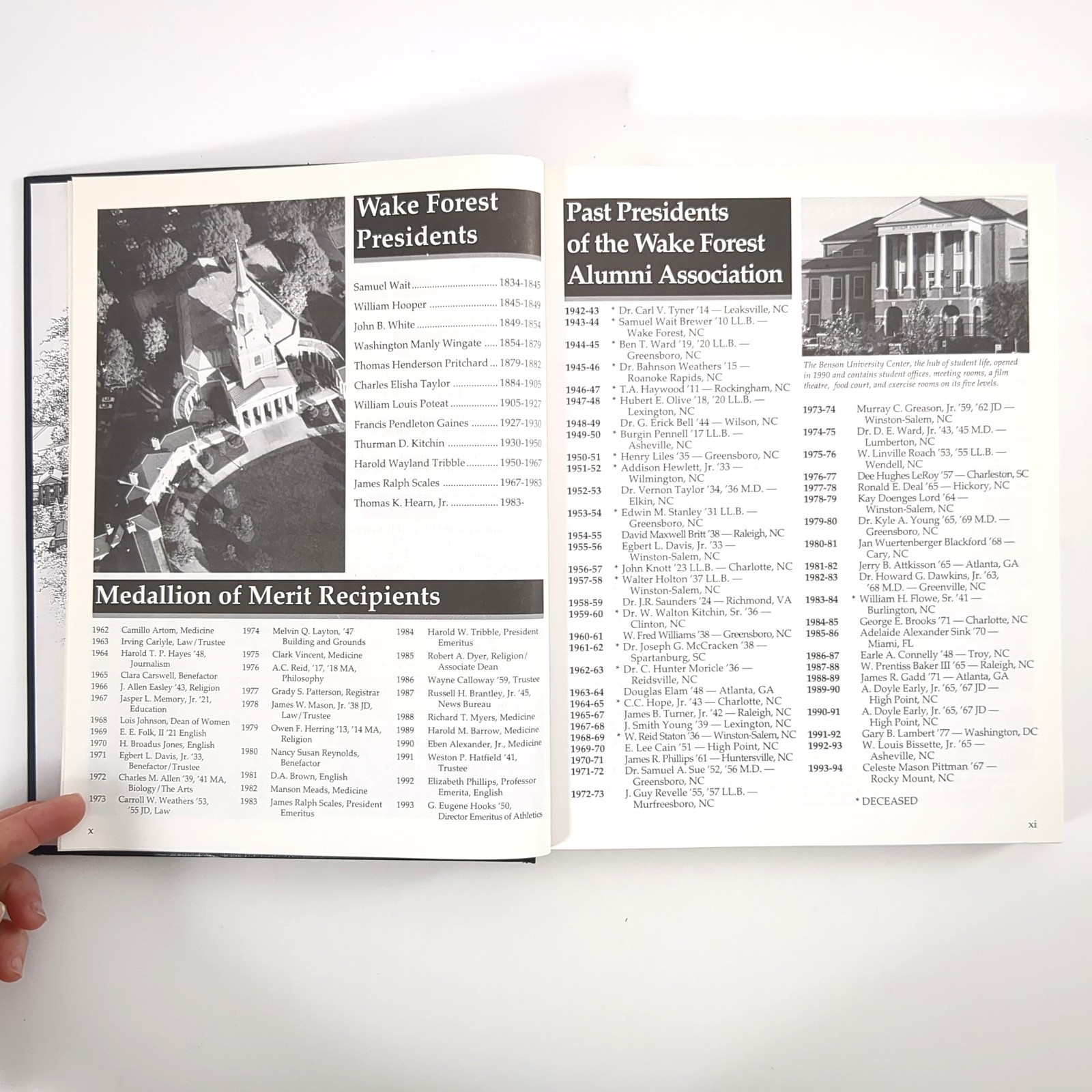 Wake Forest University Alumni Directory 1994 Hardcover Book College Reference