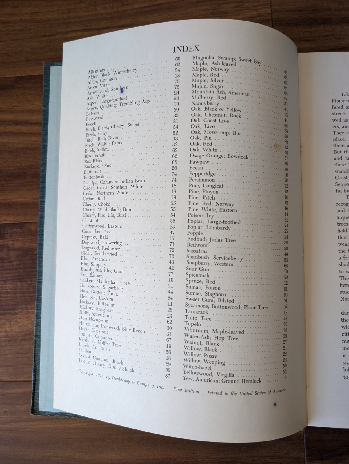 An Introduction To Trees by John Kieran 100 Trees In Color 1954 1ST EDITION