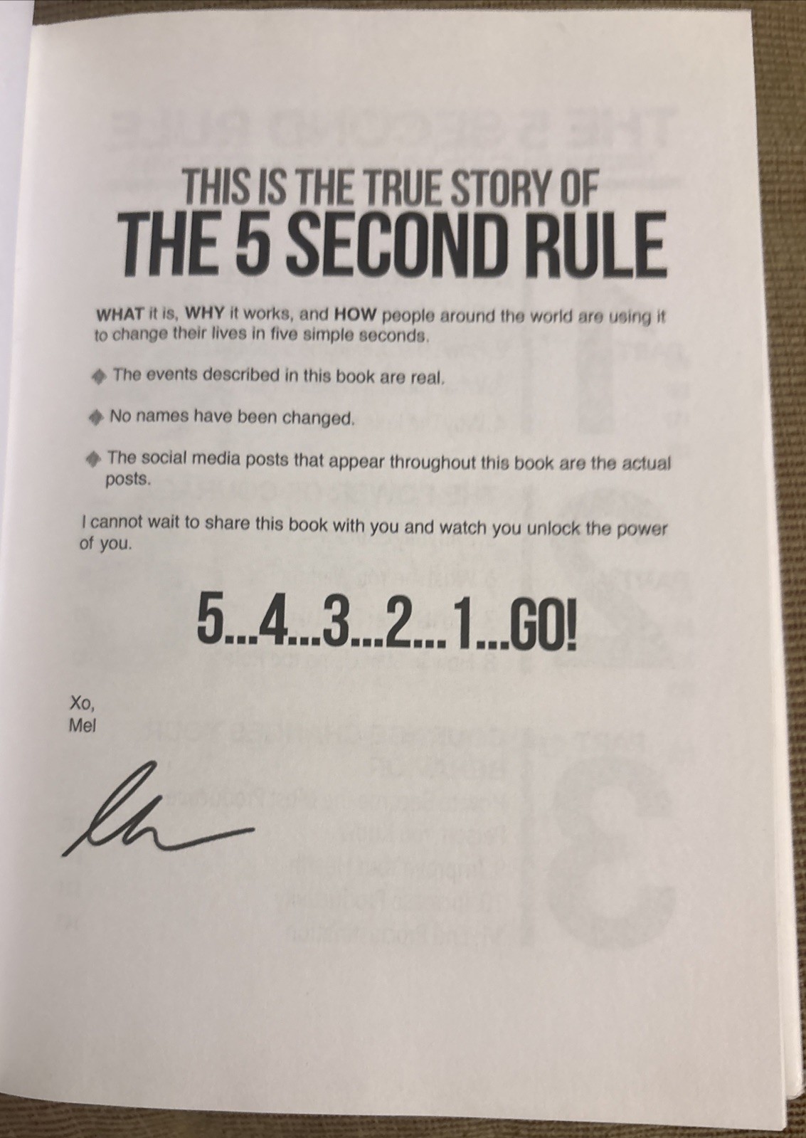 The 5 Second Rule by Mel Robbins (2017, Hardcover) *SIGNED*