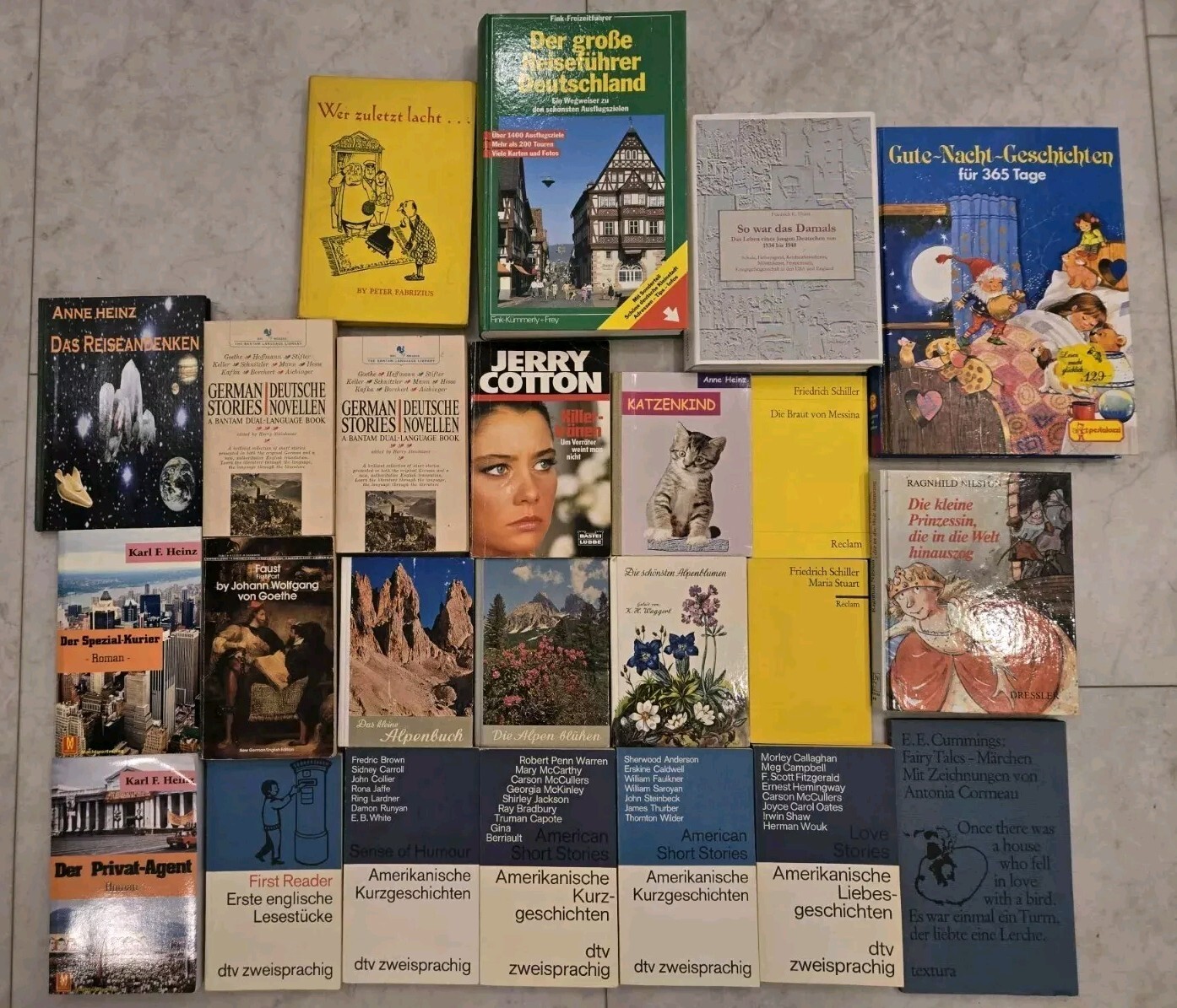 Vintage Lot of 24 German Language Books – Ger/Eng (FJ)
