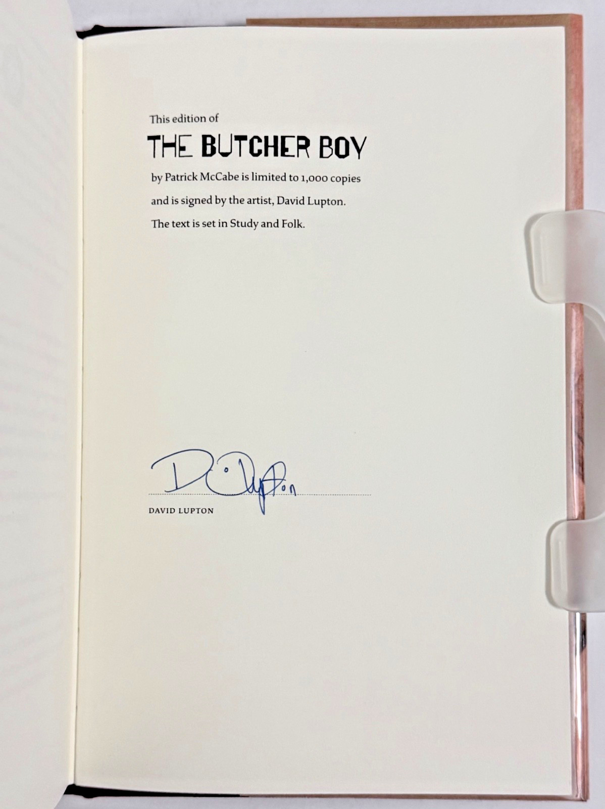 The Butcher Boy by Patrick McCabe Artist Signed Limited Edition 1,000 – 2022 HC