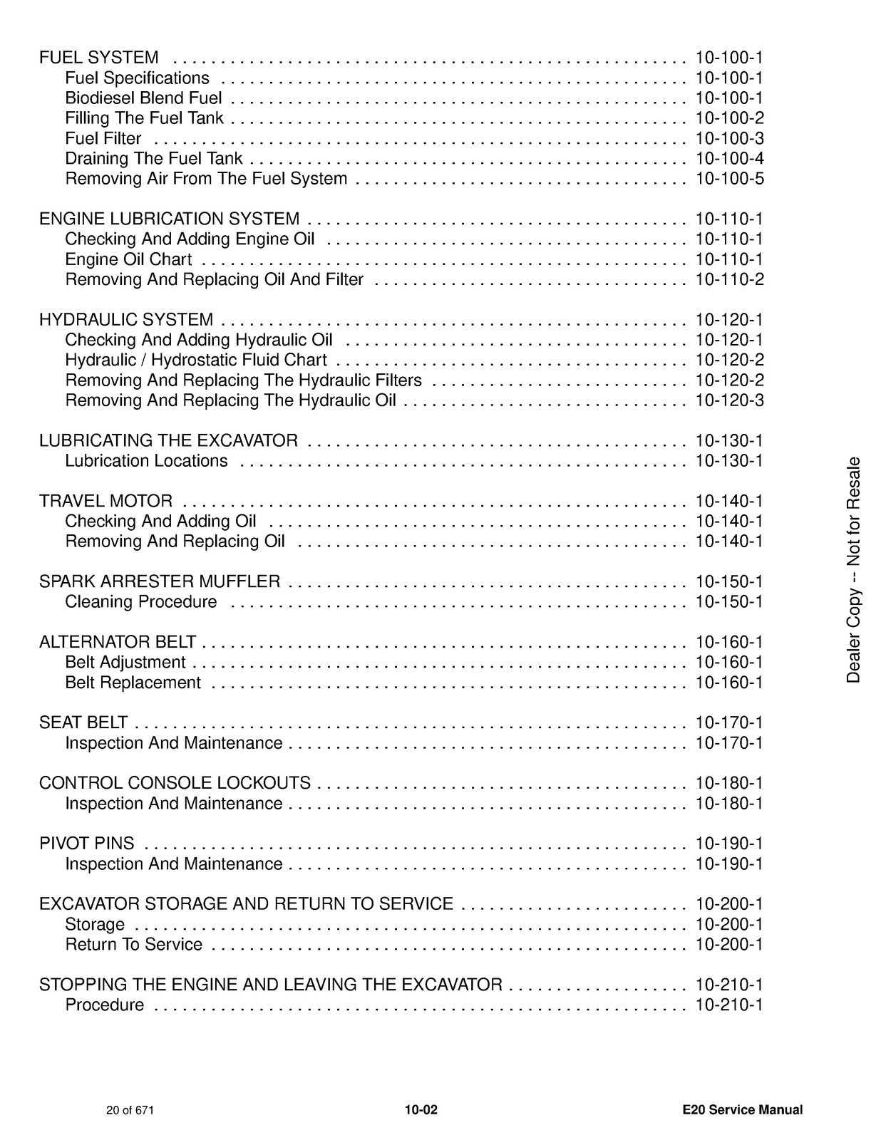 BOBCAT E20 Compact Excavator SN AWRH1101 and Up Service Manual , FOLDOUTS