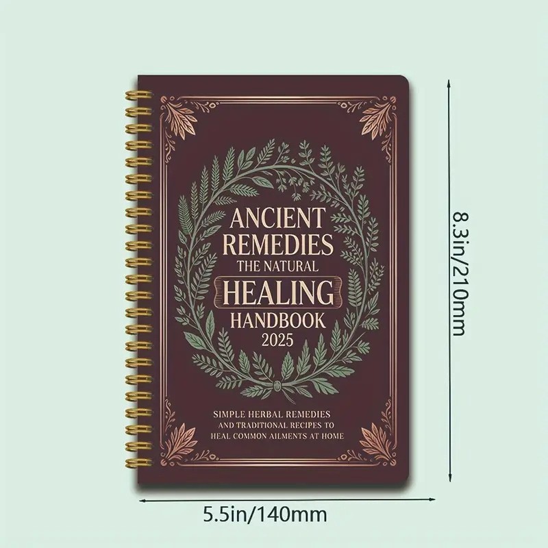 The Natural Healing Handbook, Spiral-Bound Guide for Herbal Remedies and Natural