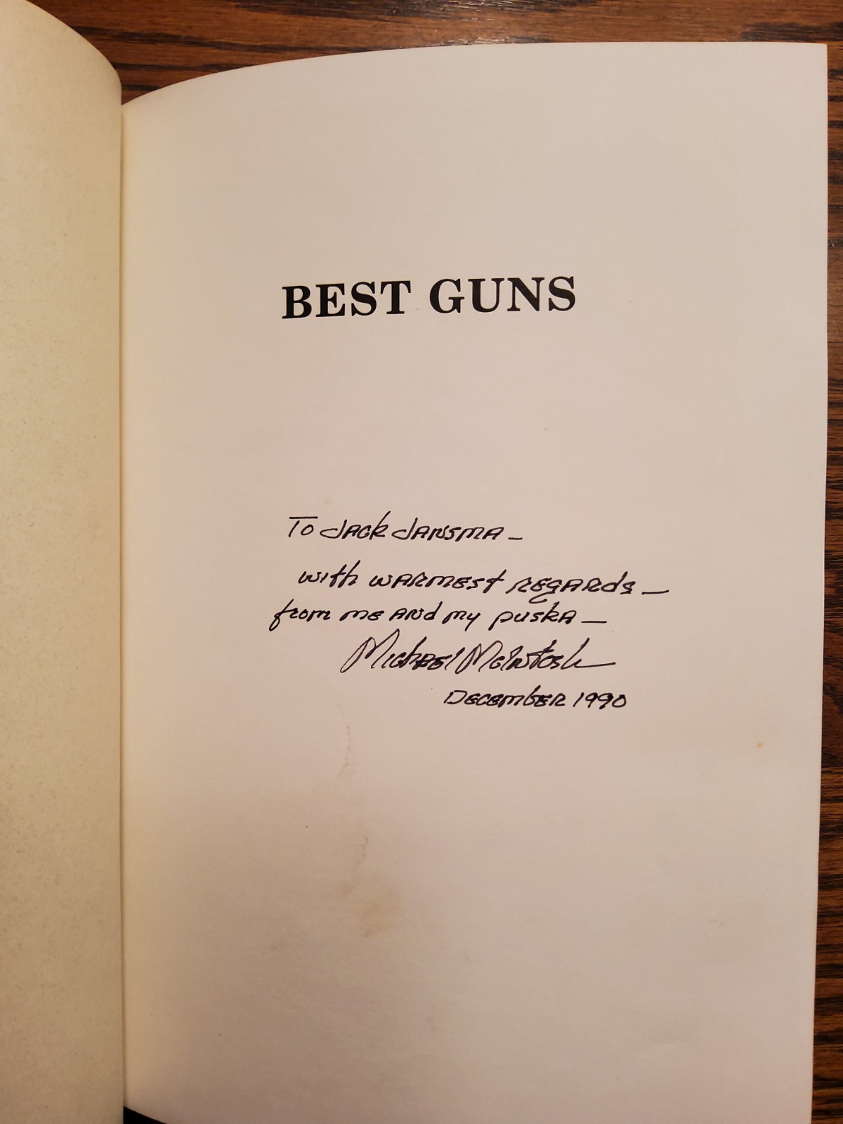 Best Guns – Michael McIntosh – SIGNED! 1989 First Edition – Countrysport Press