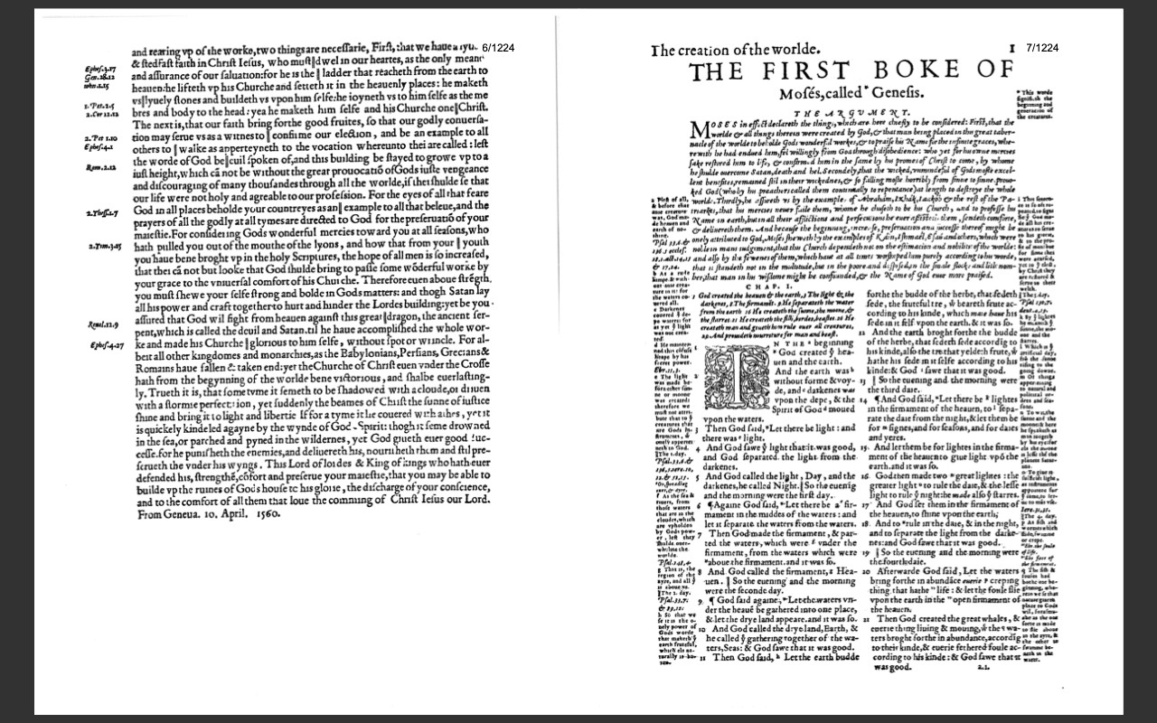 Geneva Bible 1560 Edition with Apocrypha (Scanned Original) PDF E-Book on CD-ROM