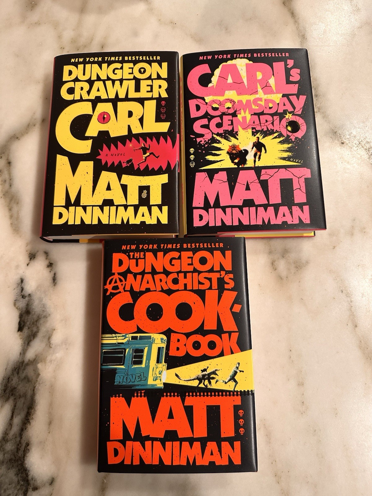 Matt Dinniman Dungeon Crawler Carl Books 1-3 Signed