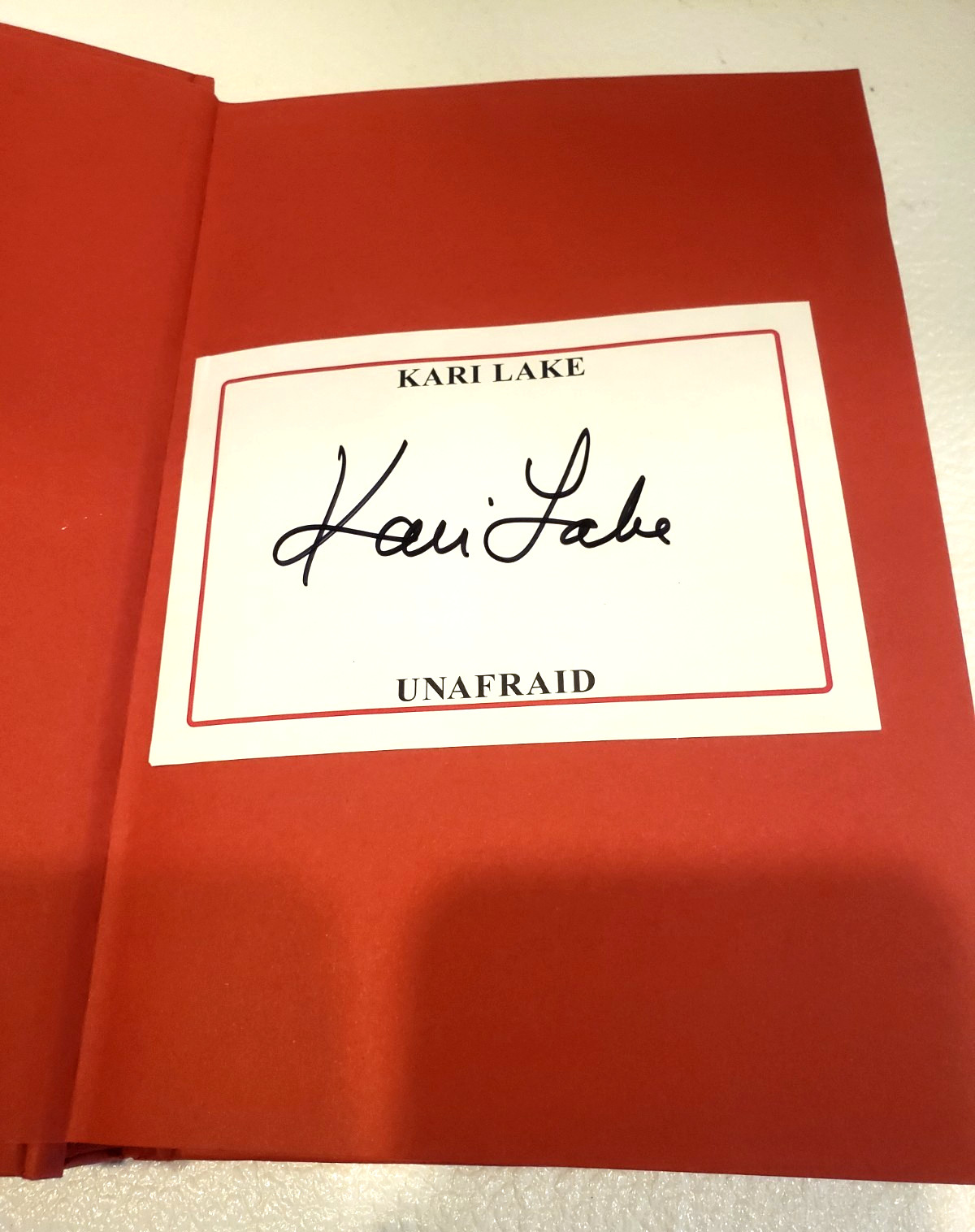 Unafraid: Just Getting Started by Kari Lake HCDJ SIGNED -2023 Winning Team Pub.