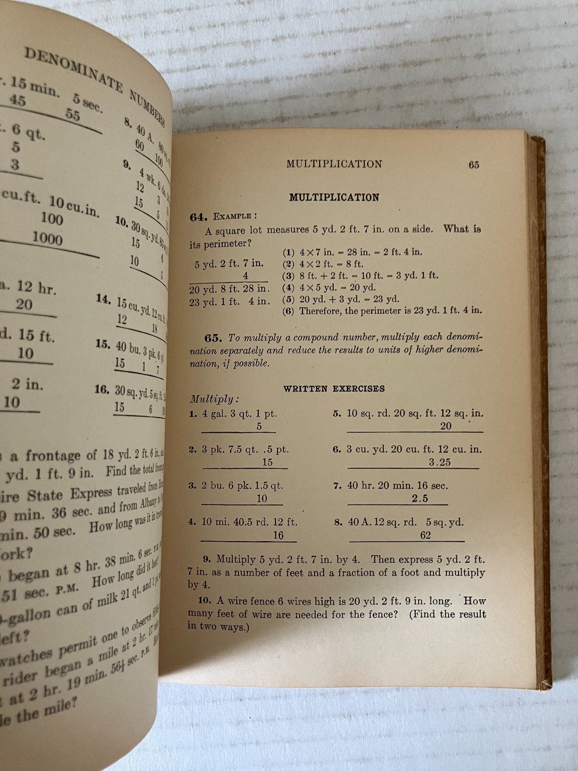 Appleton Arithmetics Third Book Young Jackson 1912 Math Textbook Vintage