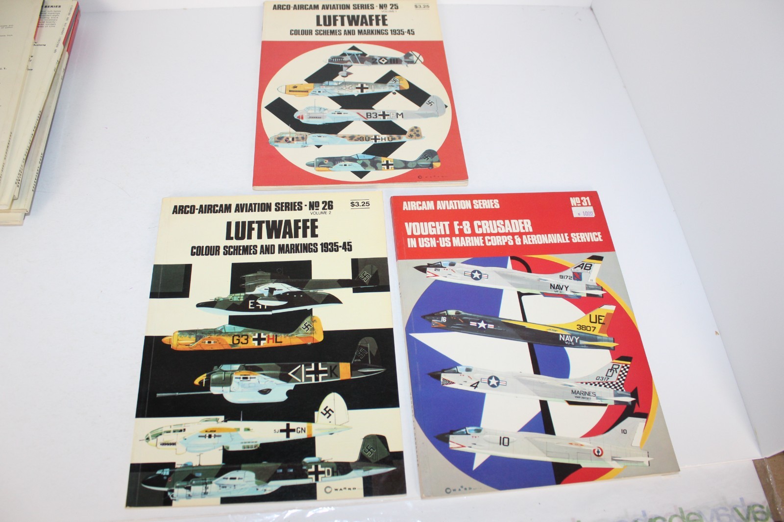 Lot of 11 Books in the Arco-Aircam Aviation Series of Military Plane Books