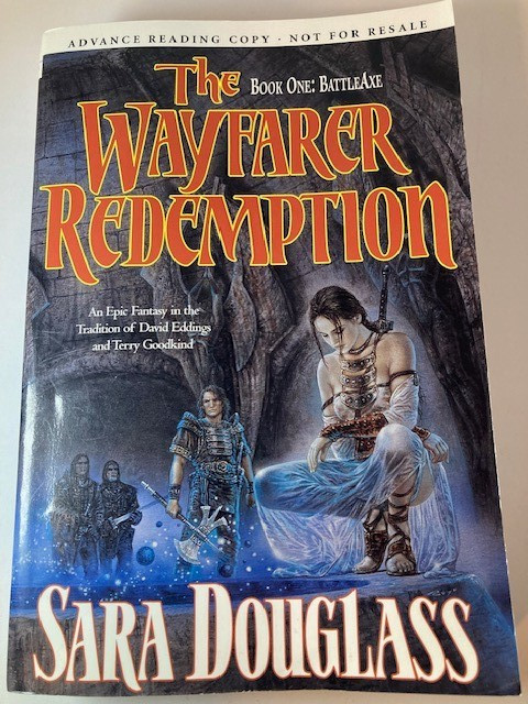 BattleAxe Wayfarer Redemption Book One 1995 Rare Advance Copy PB Sara Douglass
