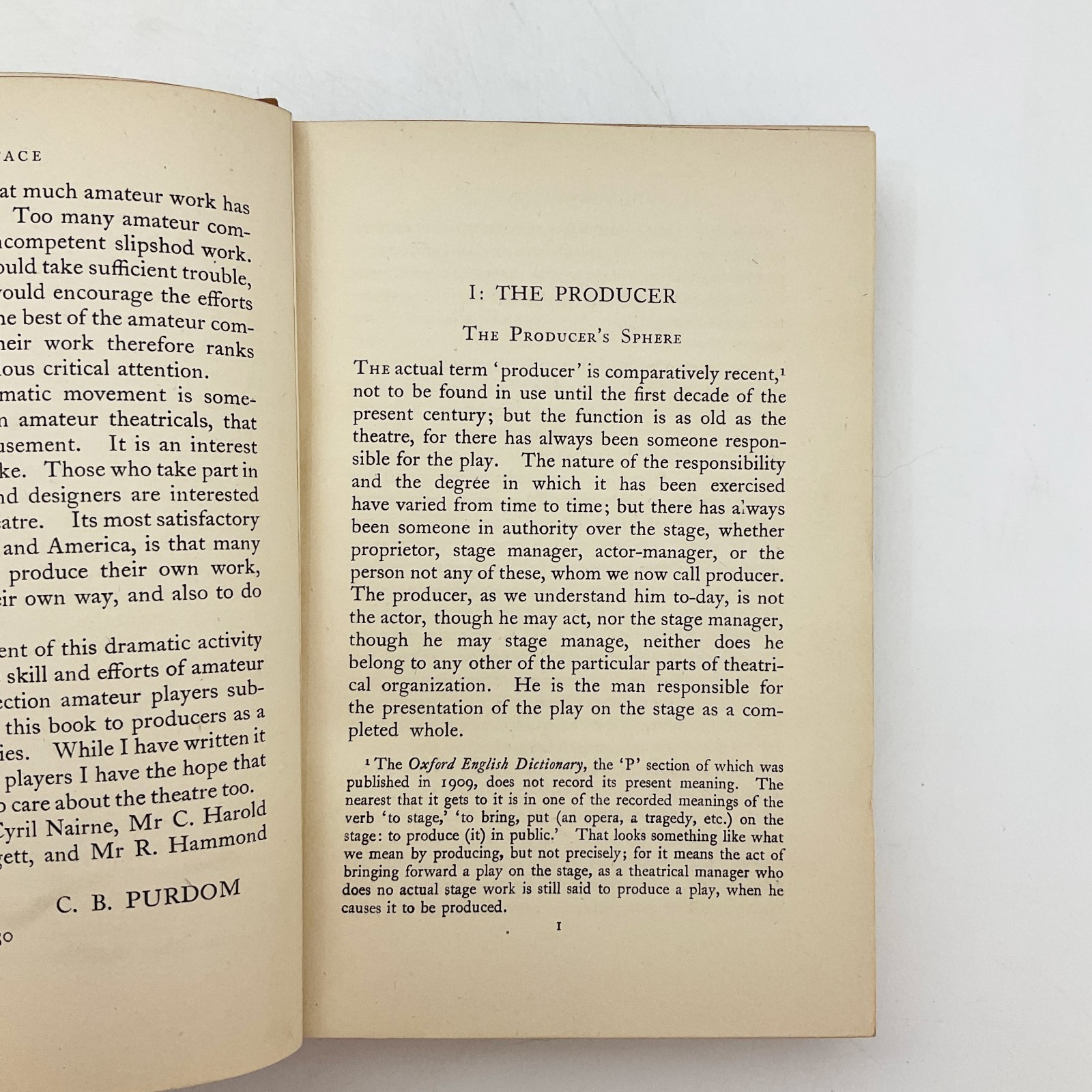 Producing Plays Performing Arts Hardcover Book CB Purdom 1940