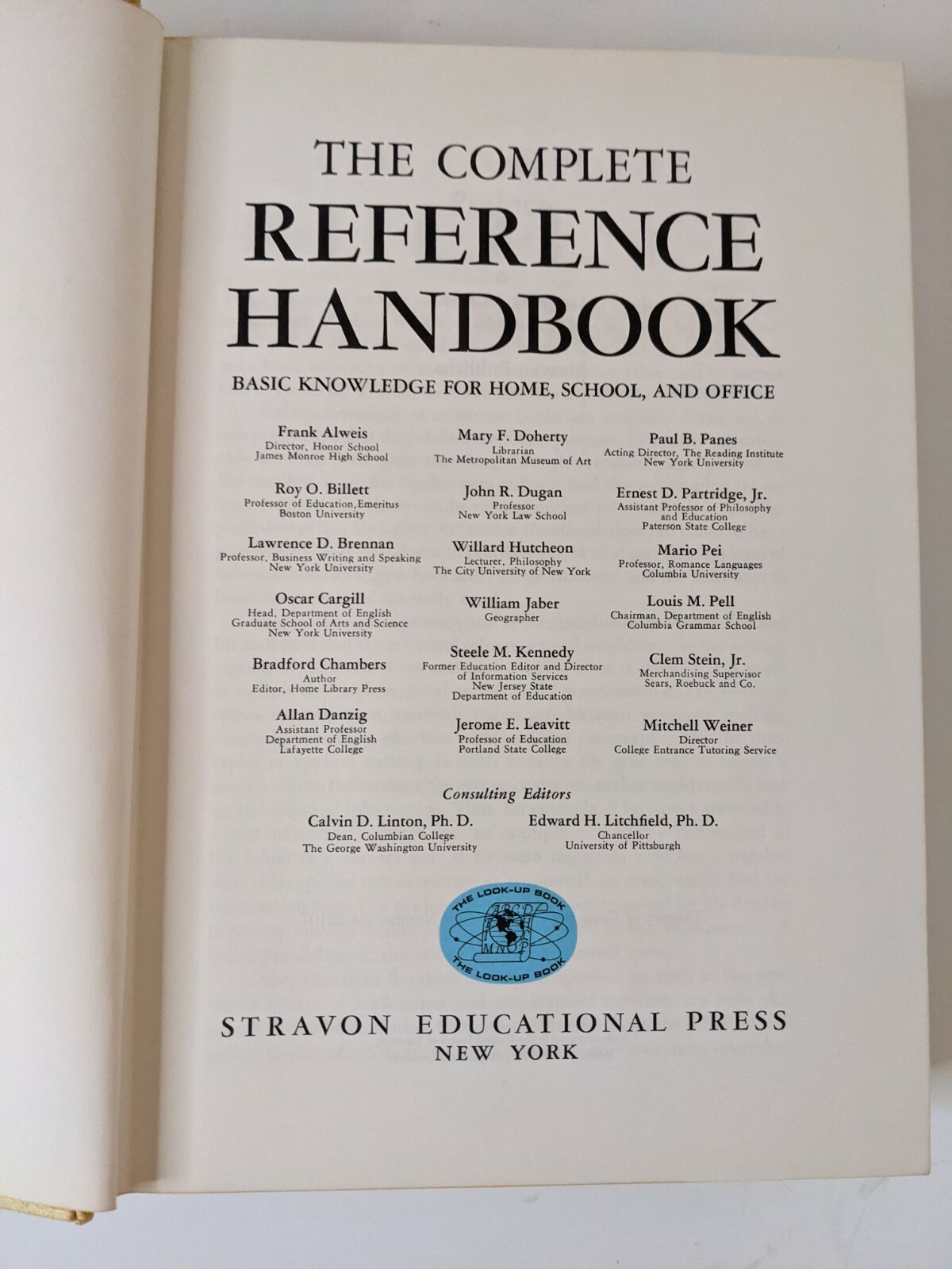 The Complete Reference Handbook – The Lookup Book by Stravon Educational Press