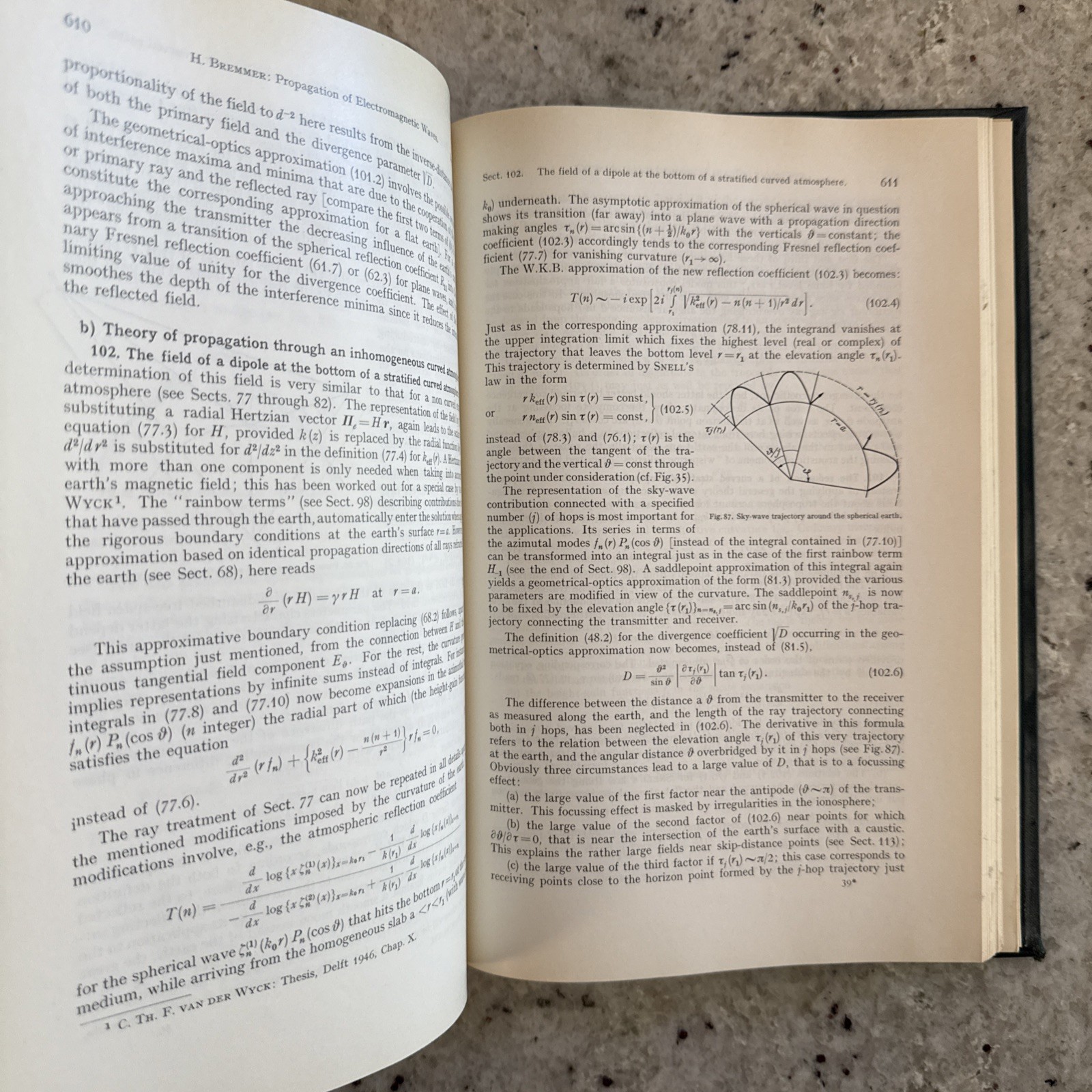 Vintage 1958 Springer Physics XVI: Electric Fields & Waves, Flügge HC Ger/Eng