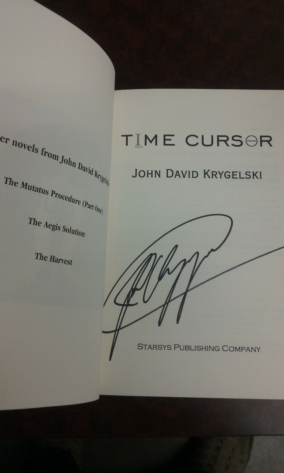 Time Cursor, Krygelski, John David,9780982662298, New, Signed by Author
