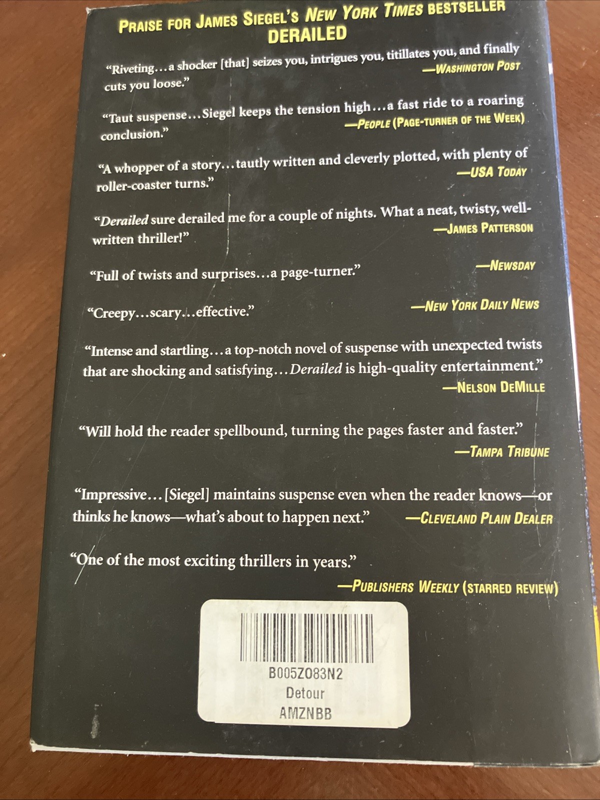 Detour: A Novel by James Siegel / 2005 Hardcover 1st Edition Thriller