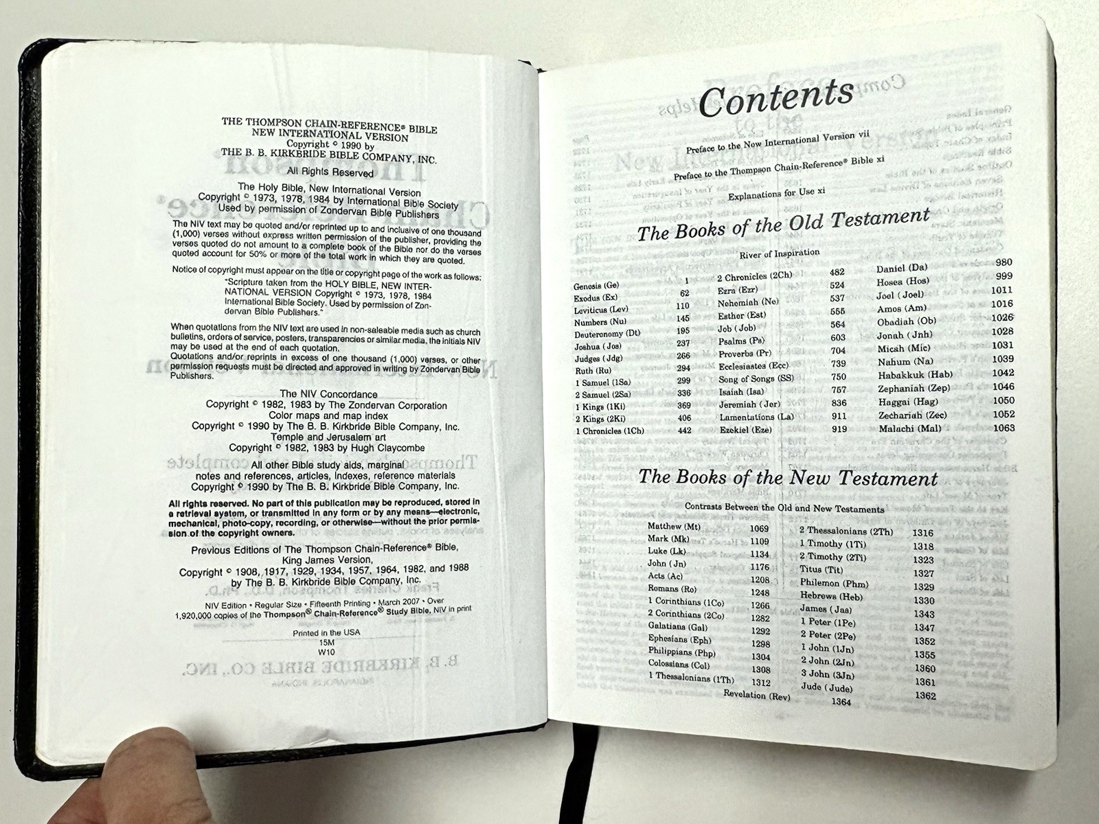 Thompson Chain Reference Bible NIV 1984 Black Leather Kirkbride 1990 Red Letter