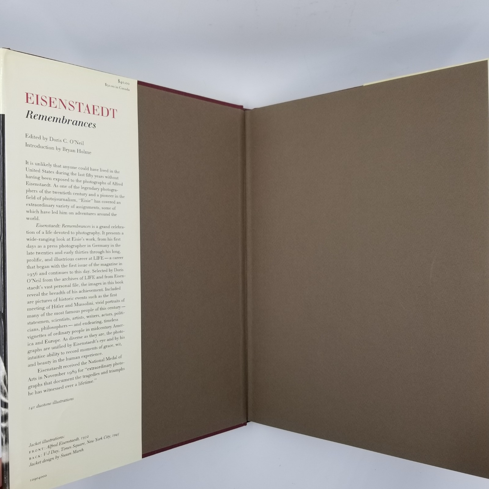 Remembrances by Alfred Eisenstaedt – 1990 Bullfinch Press First Ed. Dust Jacket
