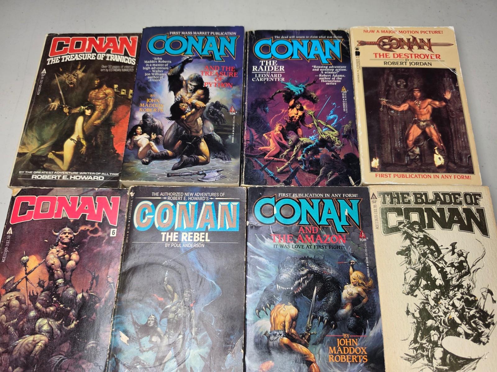 Conan The Barbarian Paperback Books Lot of 12 Robert E Howard Novels Arnold