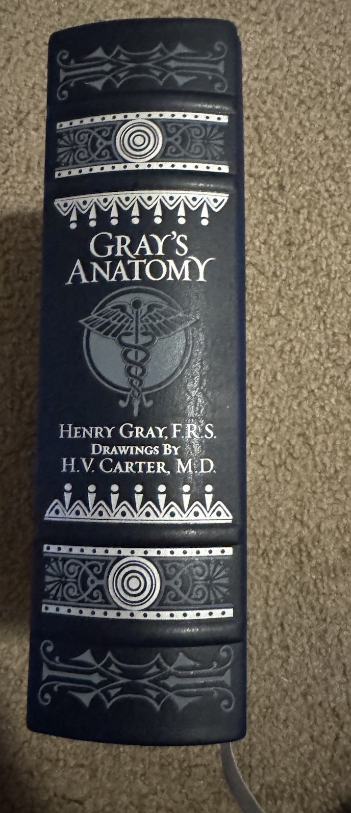 Gray’s Anatomy Blue Leather Bound Hardcover Book by Henry Gray H.V. Carter