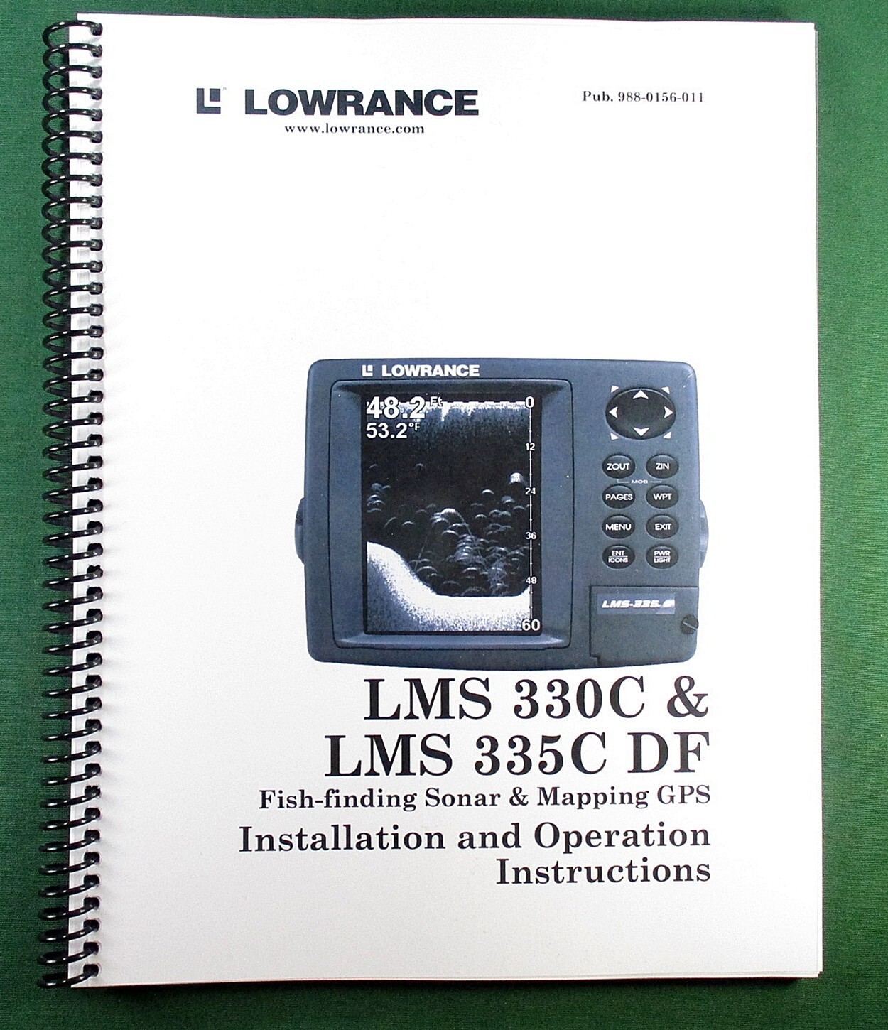 Lowrance LMS-335C DF Instruction Manual: 216 Pages & Protective Covers