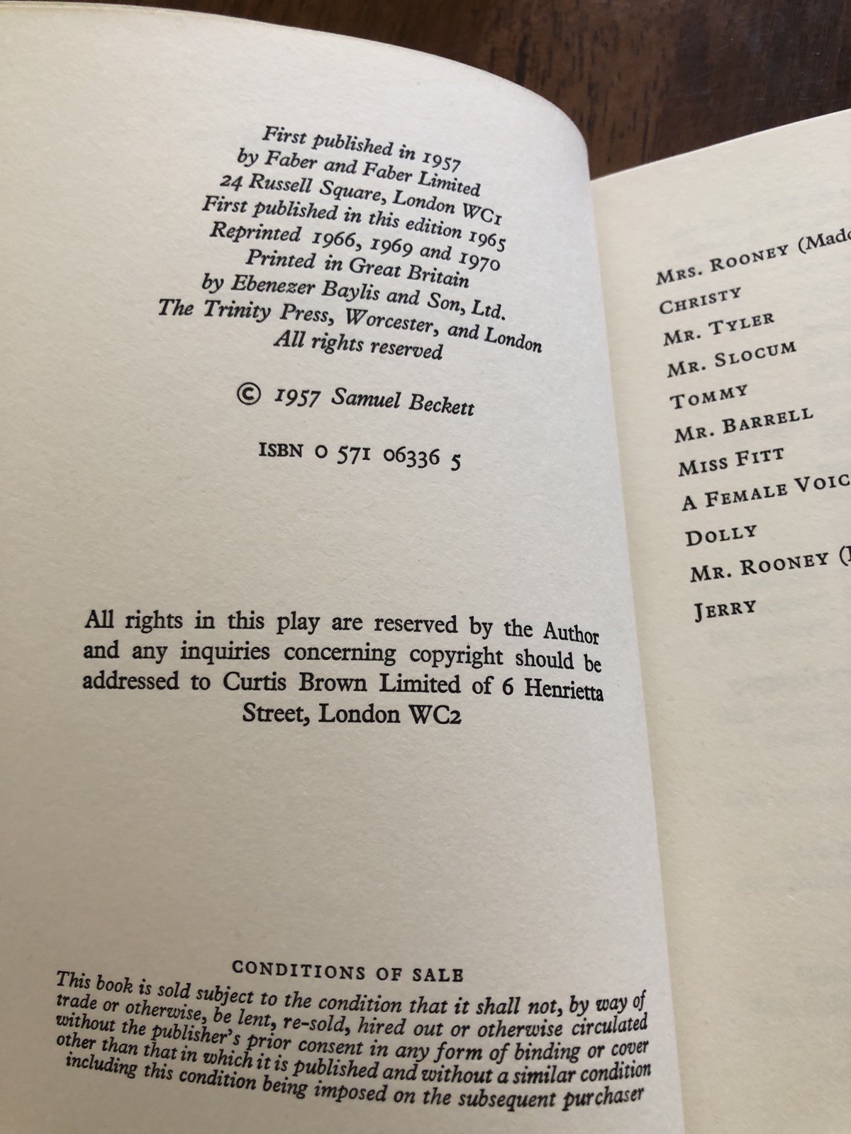 All That Fall by Samuel Beckett 1970 PB