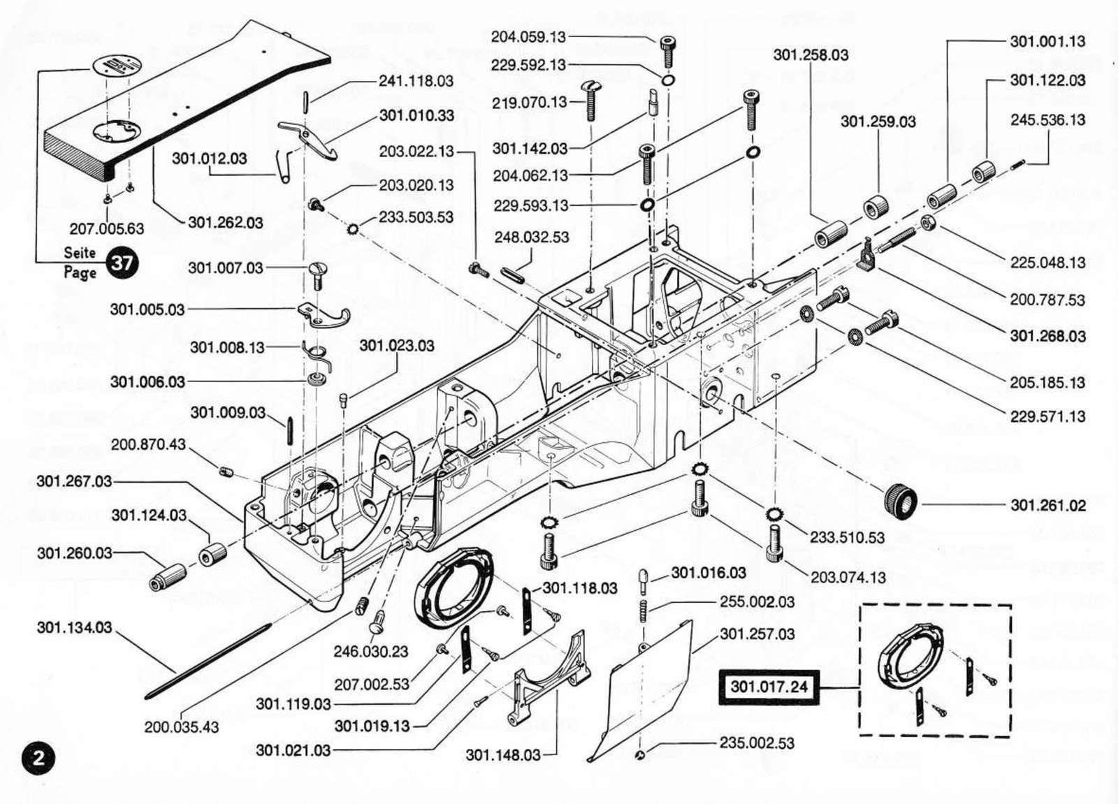 BERNINA 930 Record Sewing Machine Illustrated Parts List Manual , FOLDOUTS