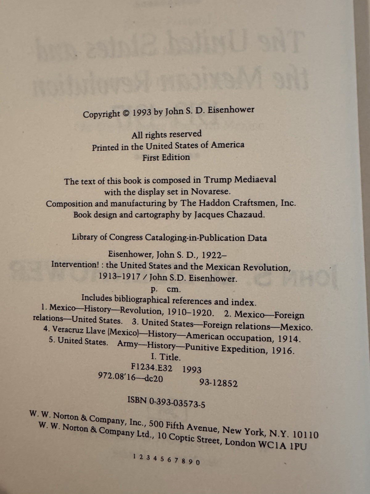Intervention! US & Mexican Revolution 1913-1917 John S.D. Eisenhower 1st Ed HC