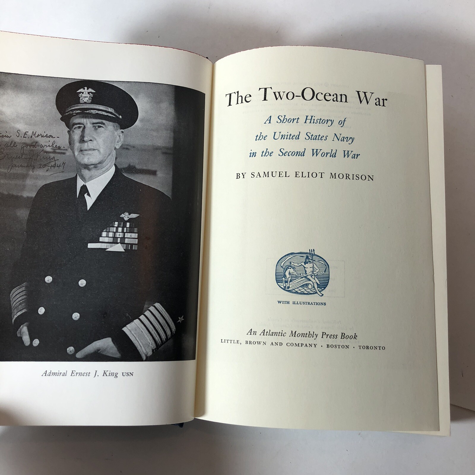 The Two-Ocean War by Samuel Eliot Morison 1963 Vintage Hardcover E2