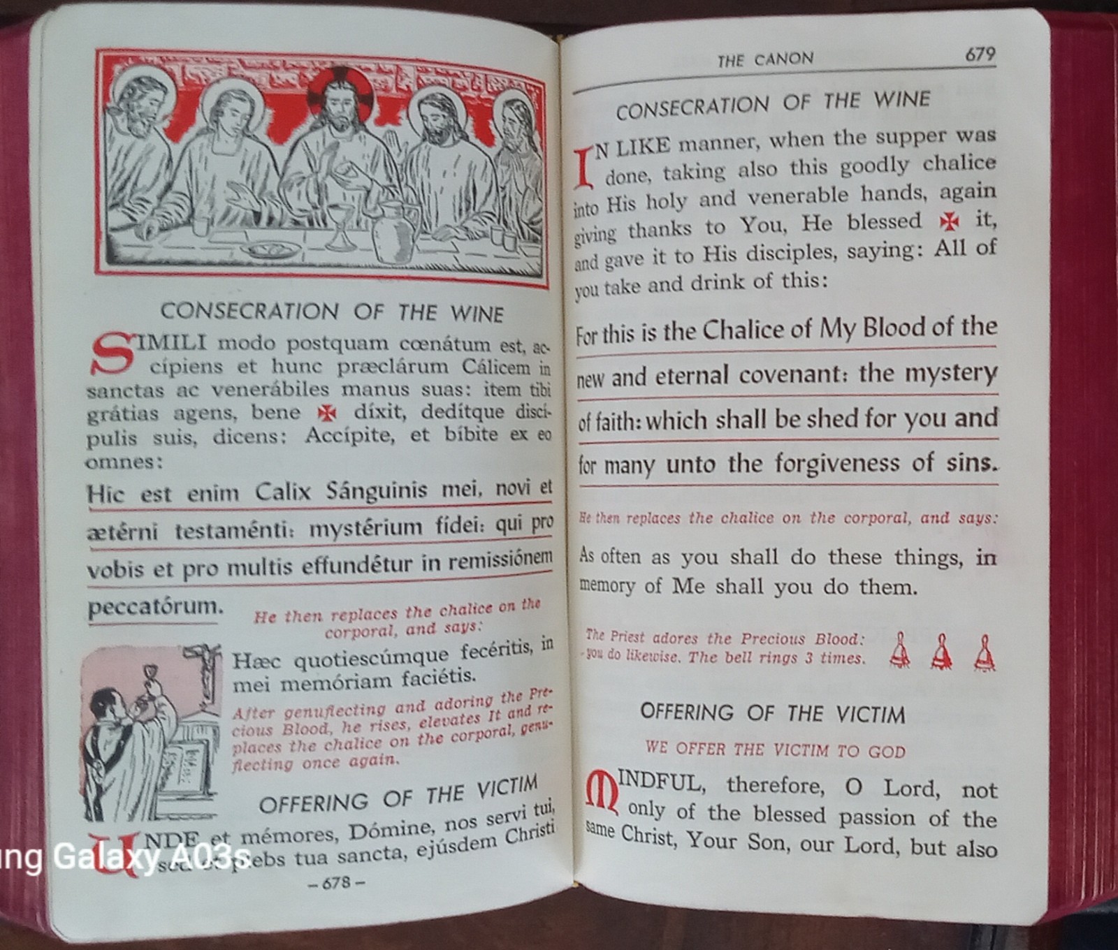 ANTIQUE CATHOLIC LATIN ENGLISH MISSAL; FINE BINDING; TLM BRIGHT GILT; CA.. 1961