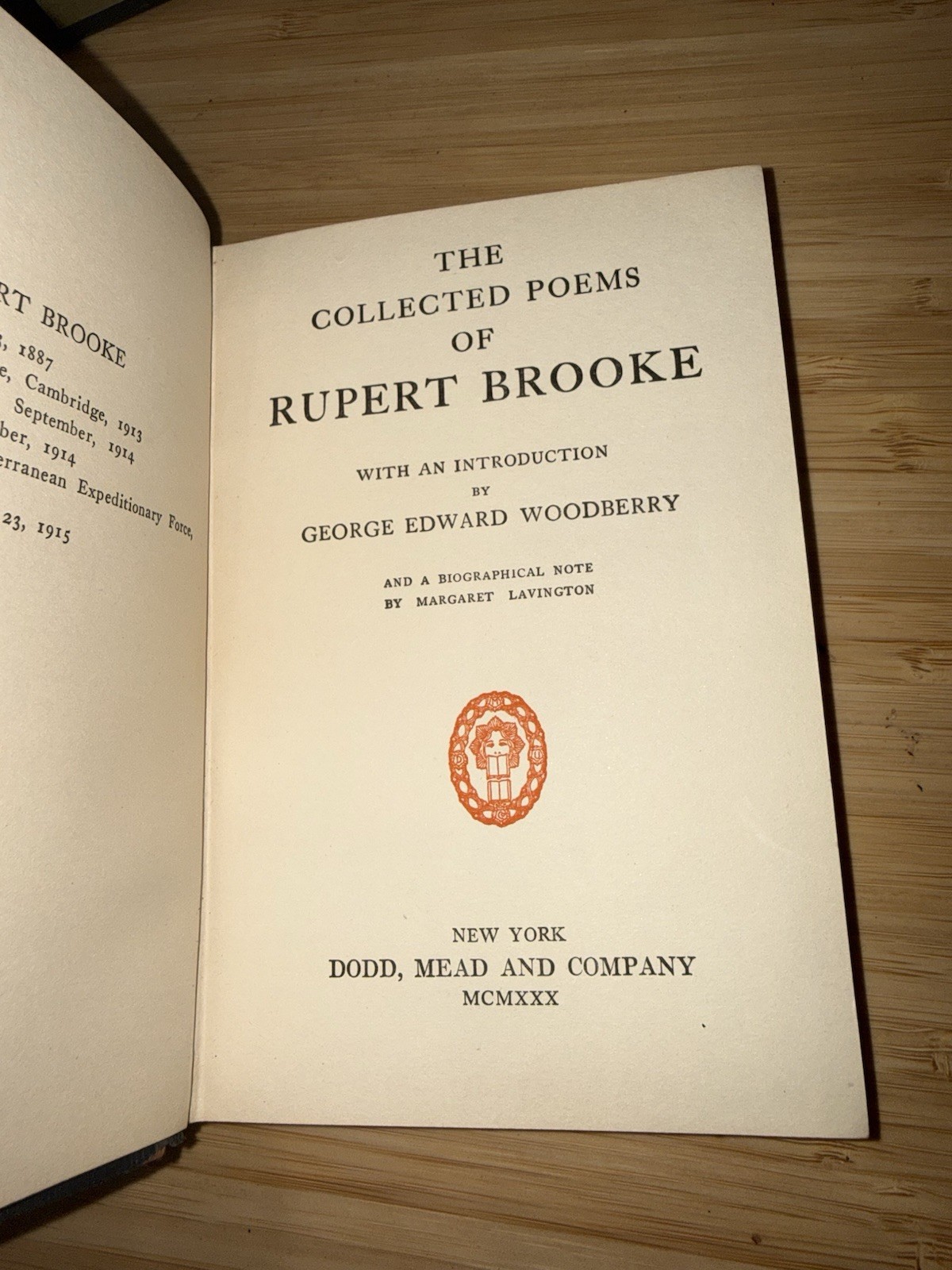 “The Collected Poems of Rupert Brooke” Leather Bound HC w/ Slipcase