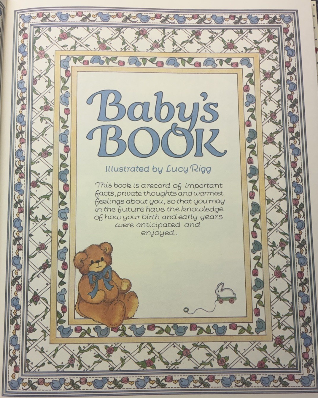 Vintage Lucy Rigg Baby Book- “Baby’s Book” For Recording Milestones- (1986)- New