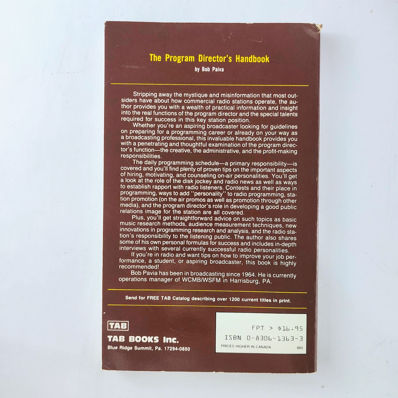 The Program Director’s Handbook Bob Paiva 1983 First Edition Paperback Book