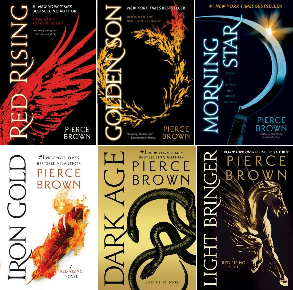 Red Rising Series 6 Books Set – Red Rising, Golden Son, Morning Star, Iron Gold,