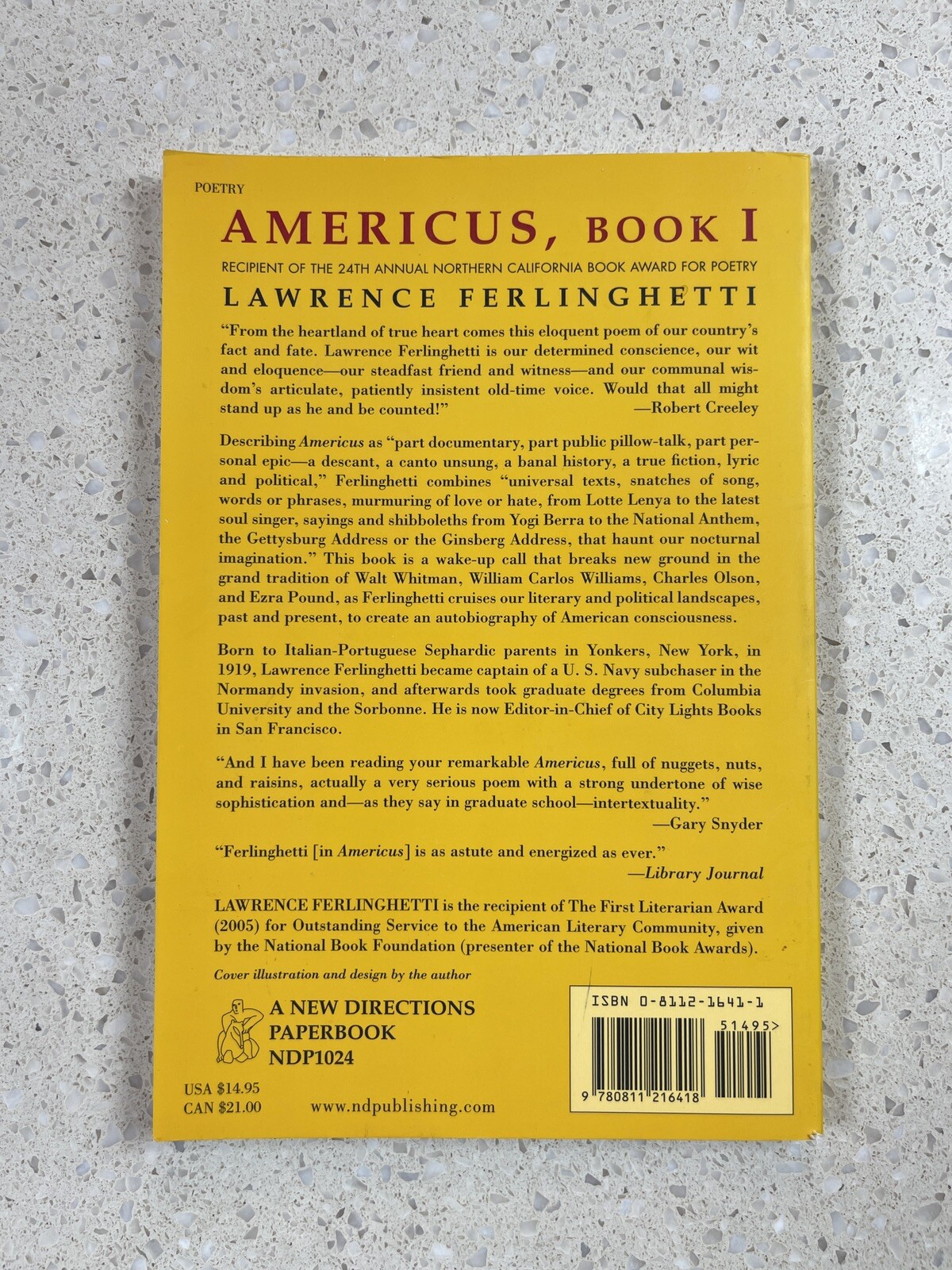 Americus, Book I – Lawrence Ferlinghetti – Poetry – VG – B31