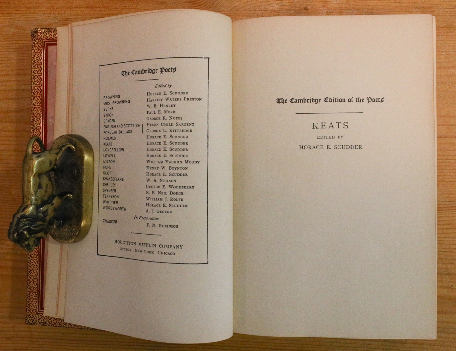[SH13] 1899 Fine Leather Binding by Zucker Gilt. Keats Poetical Works & Letters