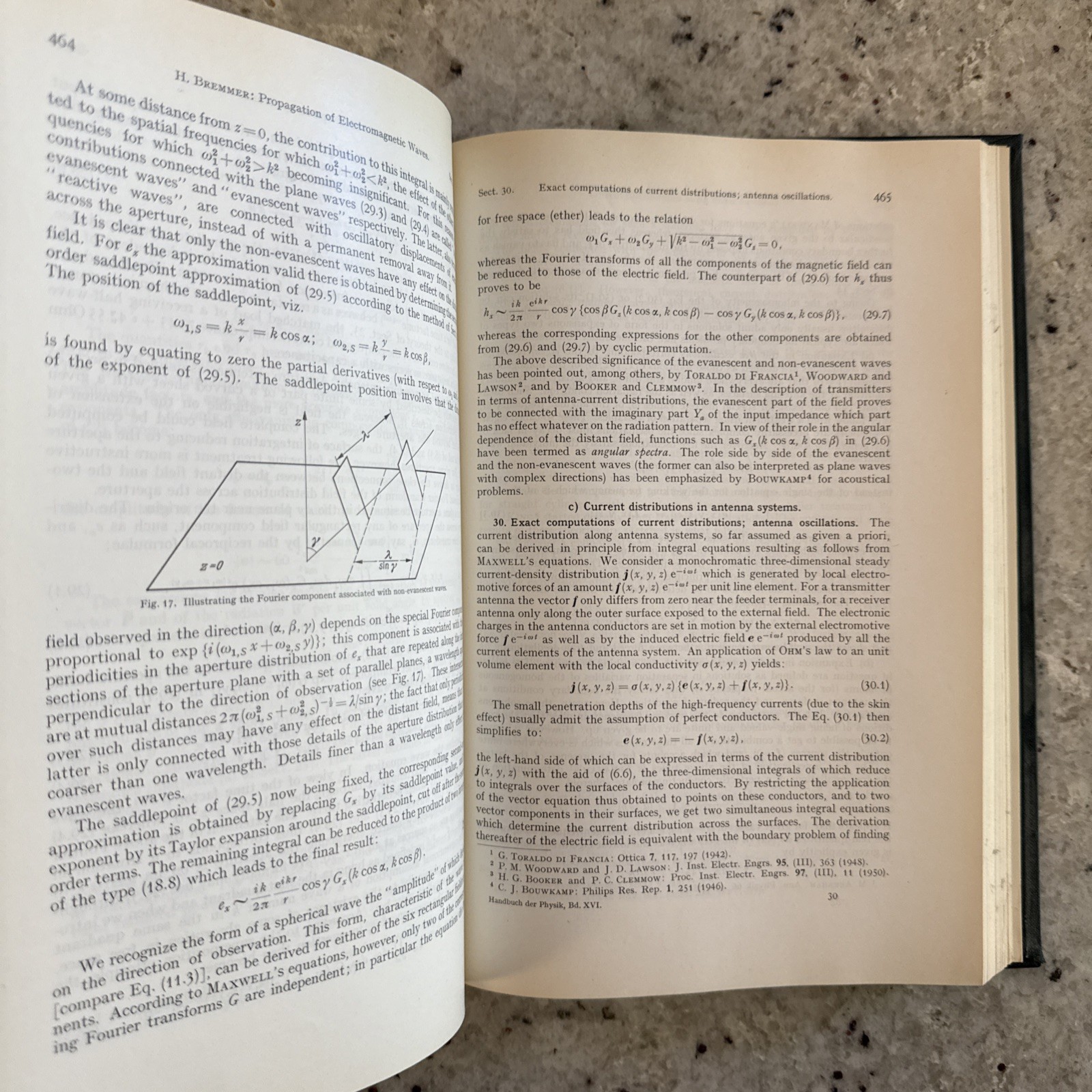 Vintage 1958 Springer Physics XVI: Electric Fields & Waves, Flügge HC Ger/Eng
