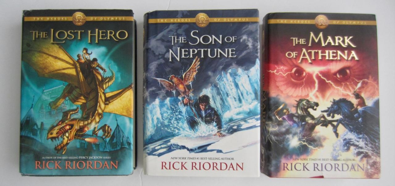 Rick Riordan Lot ~ The Heroes Of Olympus ~ 1-3 Hardcover Books DJ 1st Edition