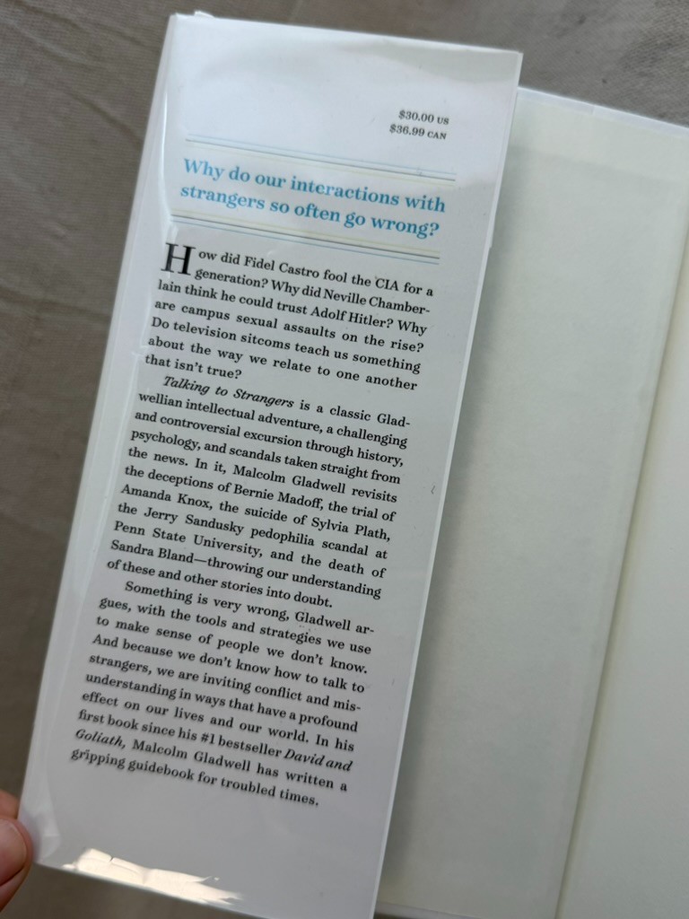 TALKING TO STRANGERS Malcolm Gladwell ~ FLAT SIGNED (not a label) 1st Edition HC