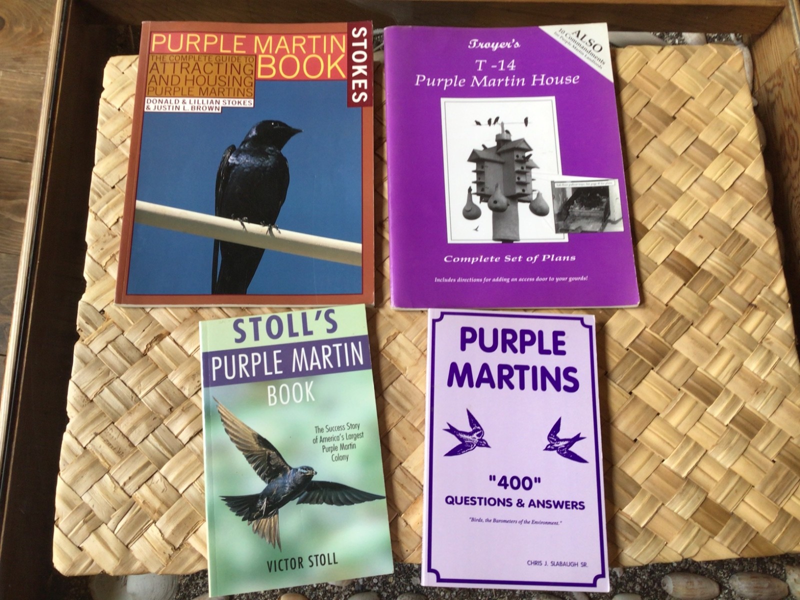 Set of 4 Purple Martin Bird Books EUC Guide Book House Plans Ohios Amish Country