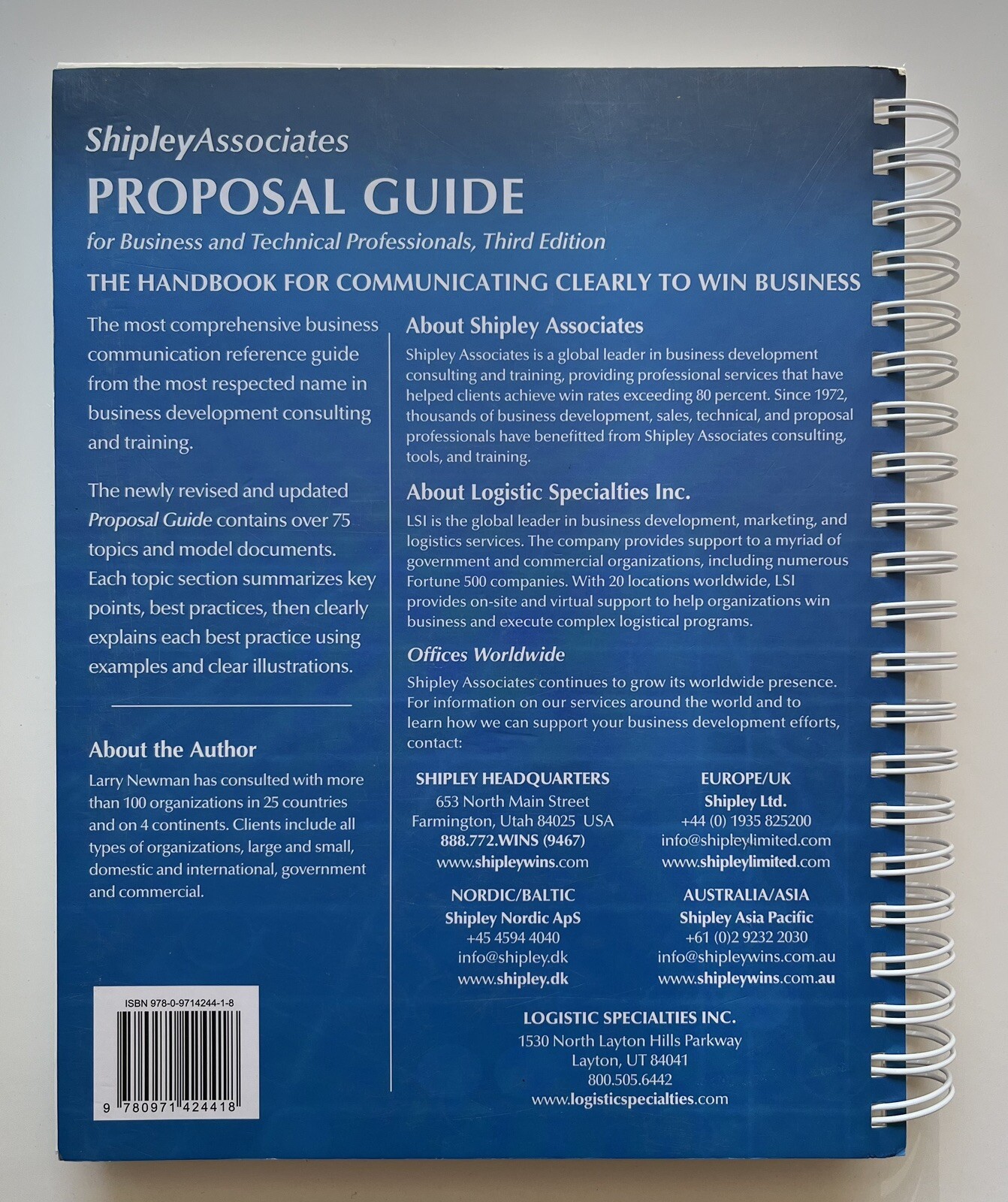 Shipley Proposal Guide For Business by Larry Newman Fast Shipping NEW