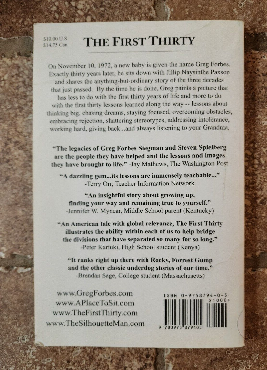THE FIRST THIRTY by Greg Forbes Siegman SIGNED by Author