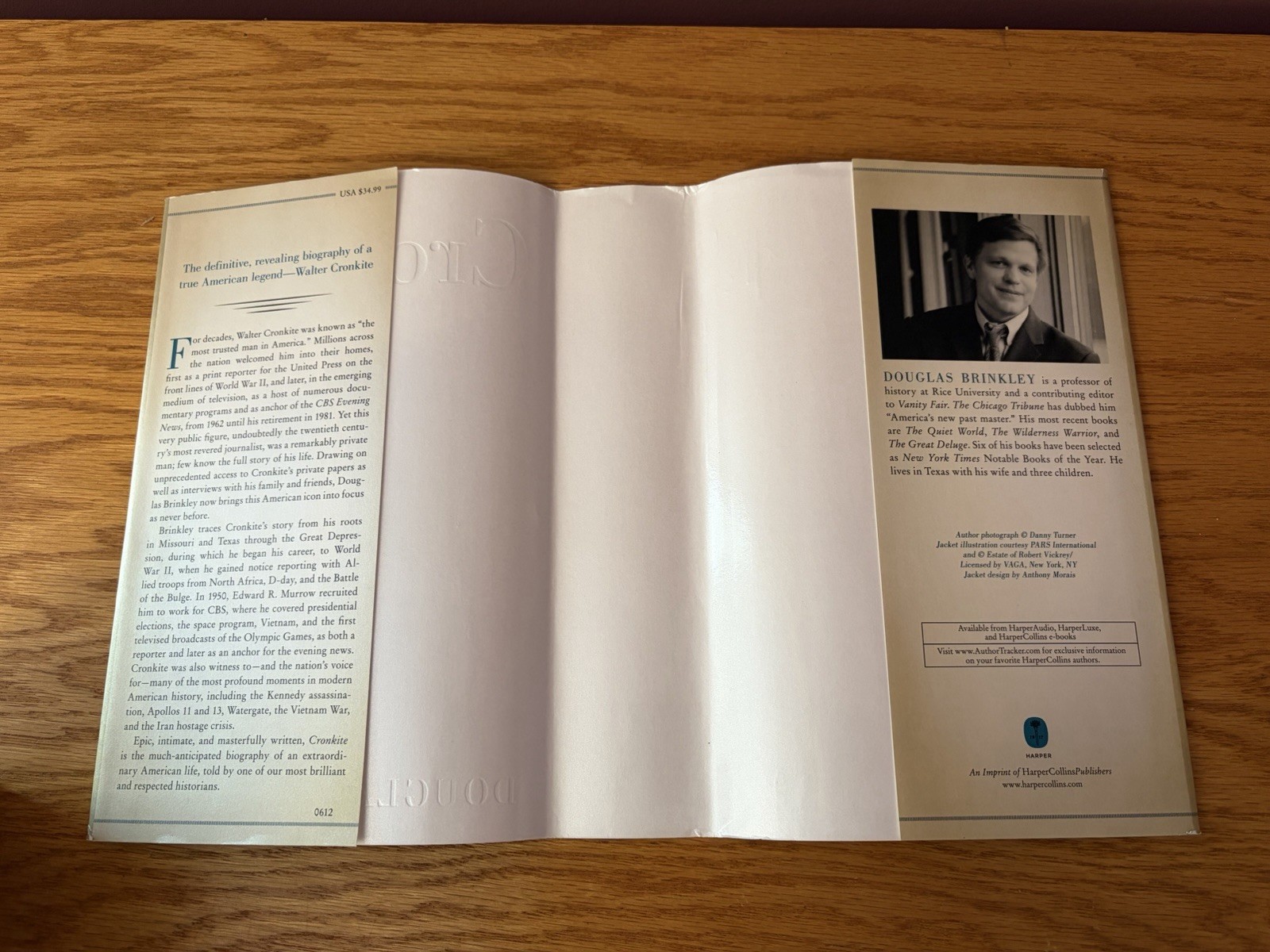 Cronkite by Douglas Brinkley, Signed, 1st Edition, HCDJ